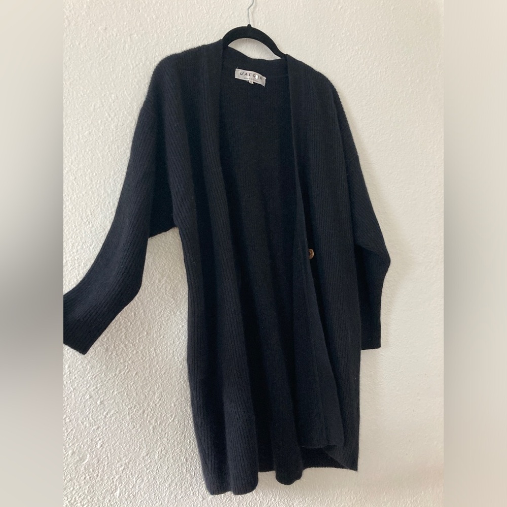 Vintage Jaeger Angora and Alpaca and Wool cardigan black size small